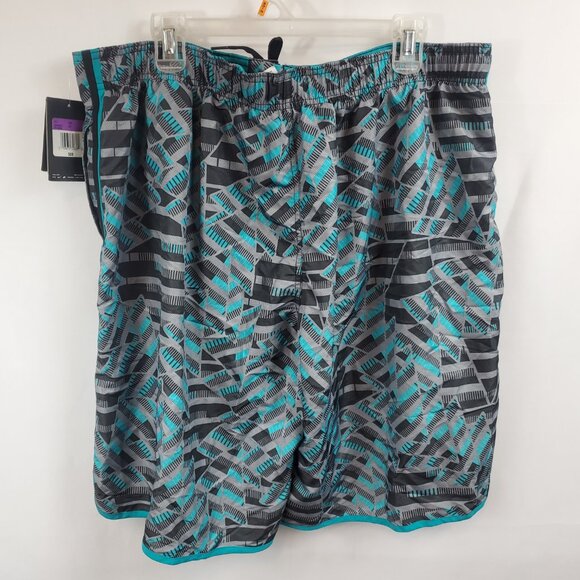 Nike Mens Blue Grey Geometric Print Logo NWT Sz XXL Swim Shorts - Picture 4 of 12